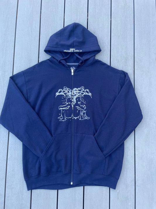 Detach zip up (navy blue)