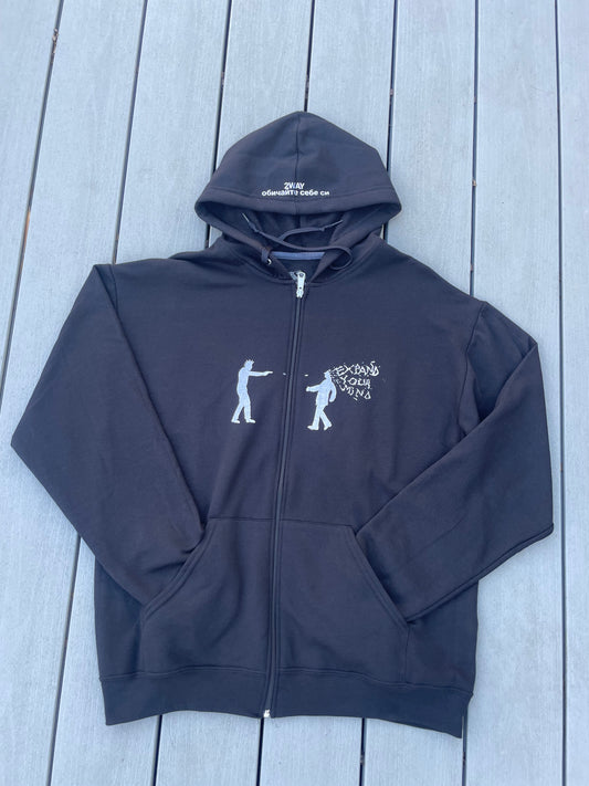 expand your mind zip up(black)